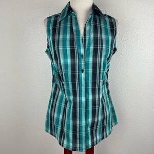 NWT Apt. 9 Stretch Fit Sleeveless Button Down Shirt Size M